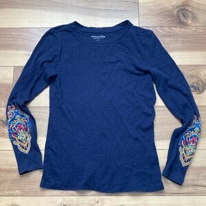Soft Surrounding Navy Long Sleeve Shirt